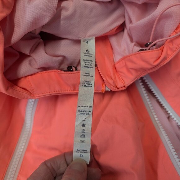 Lululemon Size 4 Rise And Shine Jacket in Pop Orange + Free Tote Bag - Picture 6 of 16